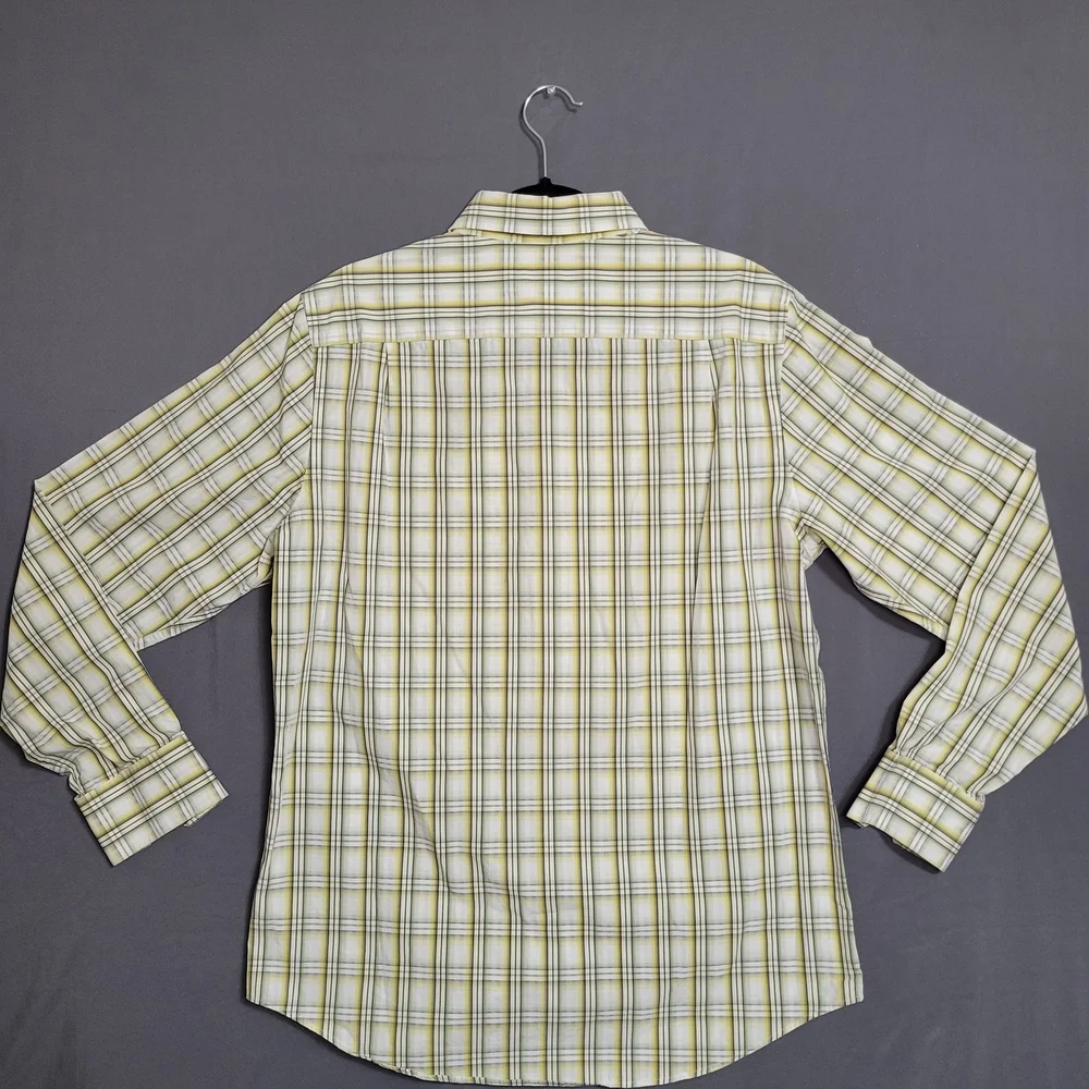 Banana Republic Light Green Plaid Dress Shirt